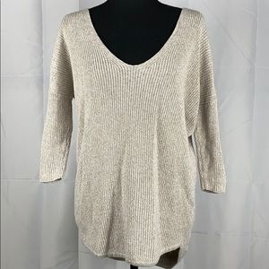 Express Mid-Sleeve Scoop neck Sweater | XS | beige